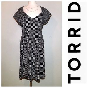 Torrid Black & White Checkered Swing skirt Dress